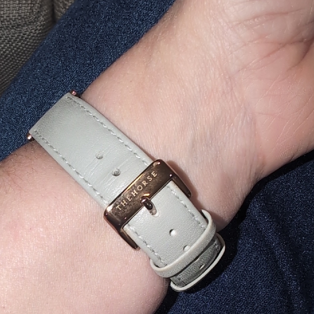 The Horse Grey Leather Strap Watch with White Dial and Gold Accents (Women's) - Picture 2 of 3